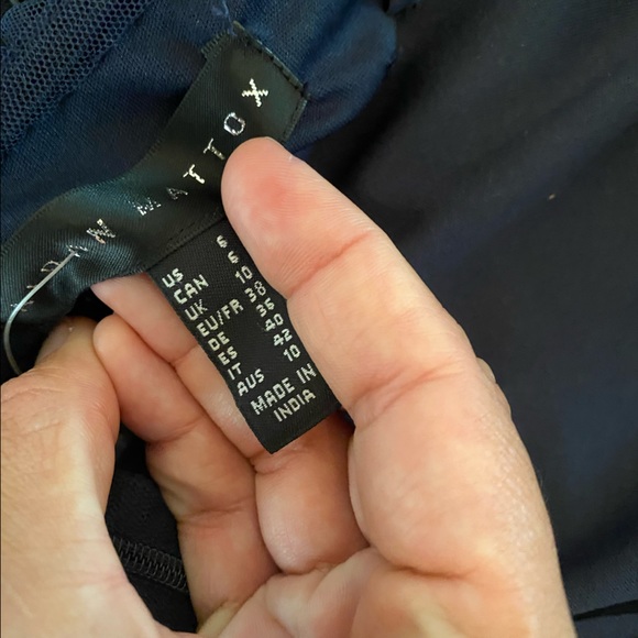 Aidan Mattox Navy Beaded Tulle Halter Dress NWT Size 6 - Picture 16 of 16